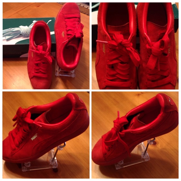 red puma suede classic size 5